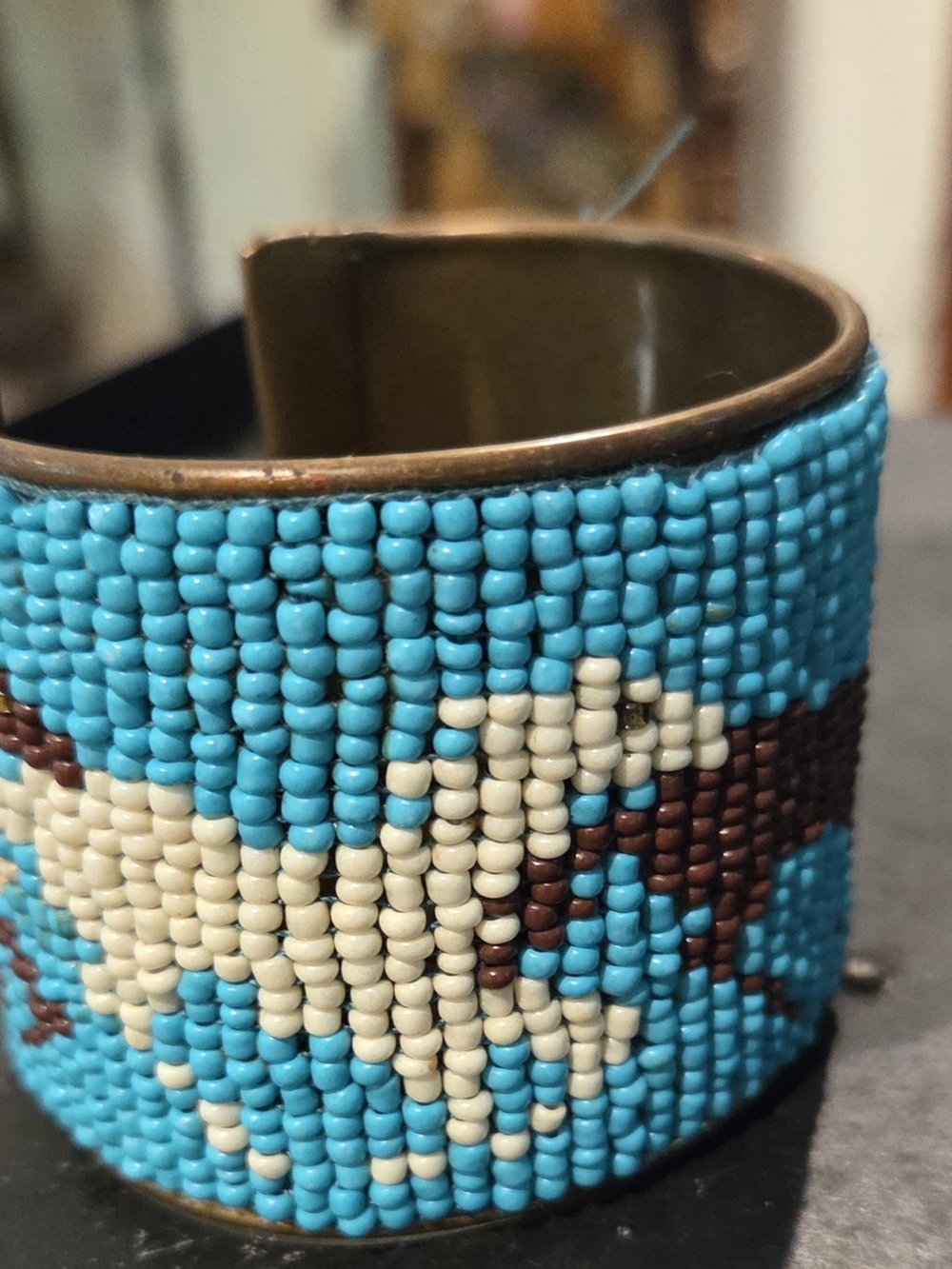 Turquoise Seed Bead Cuff Bracelet - Women Jewelry Bracelet